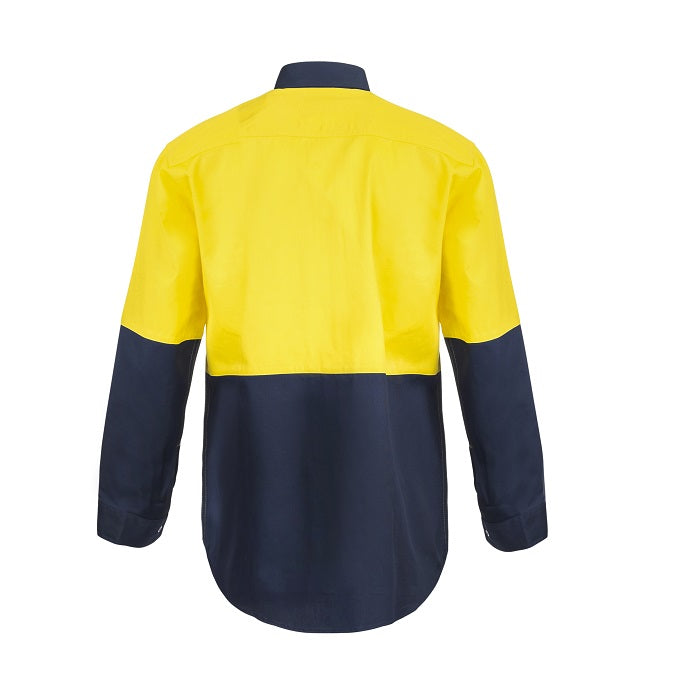 Workcraft WS3035 HiVis 2-Tone Long Sleeve Cotton Drill Food Industry Shirt