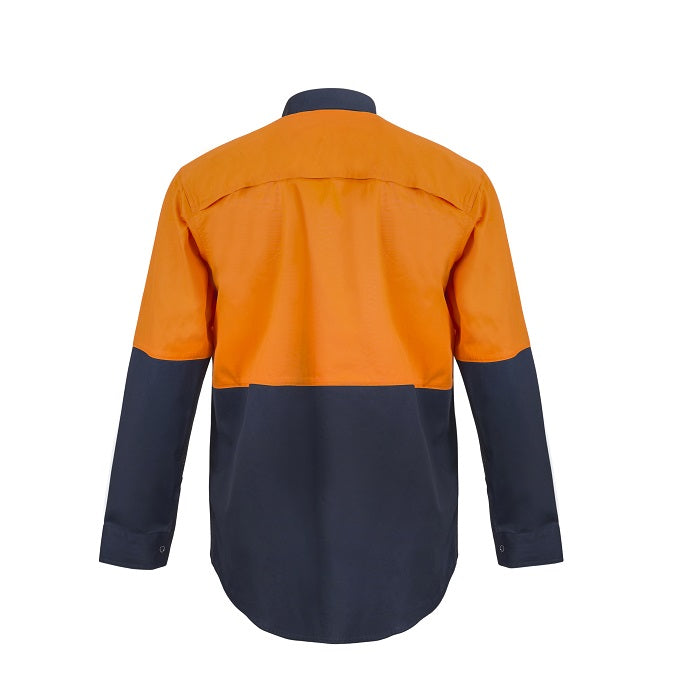Workcraft WS3045 Lightweight HiVis Two Tone L/S Vented Cotton Drill Food Industry Shirt