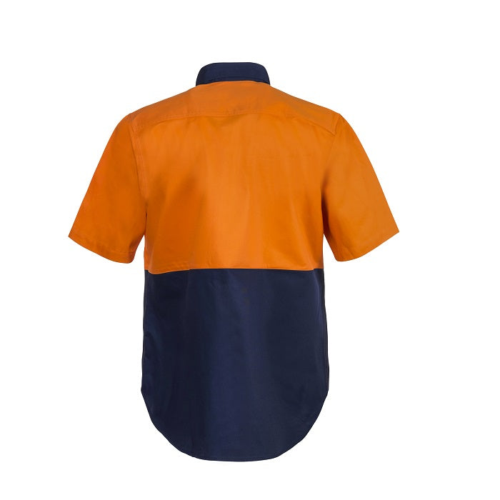 Workcraft WS3023 HiVis 2-Tone Short Sleeve Cotton Drill Shirt