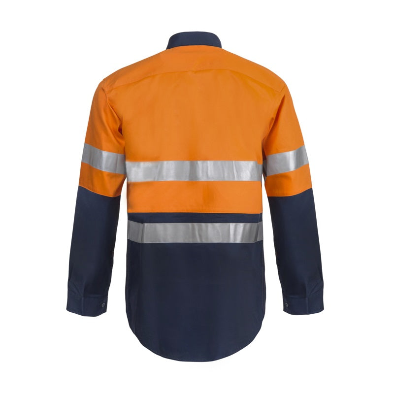 Workcraft WS3028 HiVis 2-Tone Long Sleeve Cotton Drill Shirt