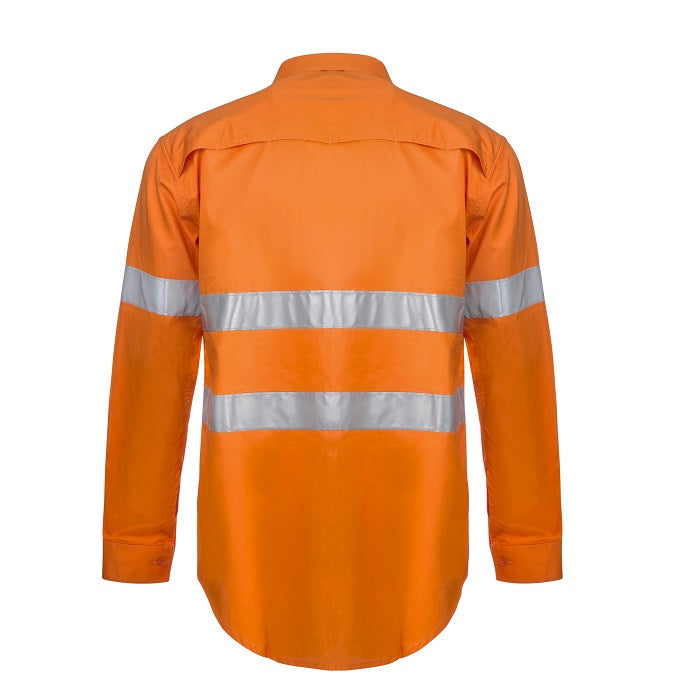 Workcraft WS4131 Lightweight HiVis Long Sleeve Vented Cotton Drill Shirt