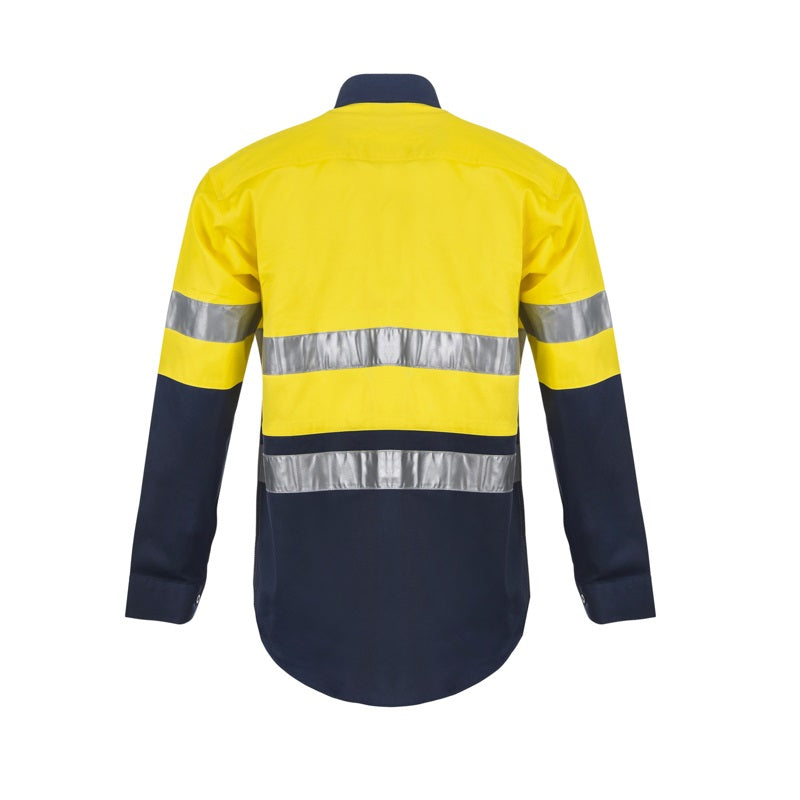Workcraft WS6030 Lightweight HiVis Two Tone L/S Vented Cotton Drill Shirt