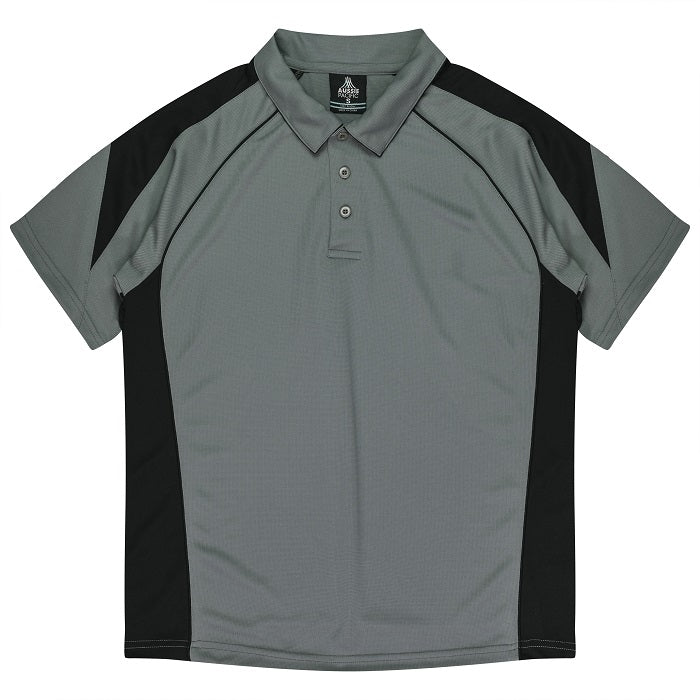 Aussie Pacific N1301 Premier Mens Polo Ashe/Black