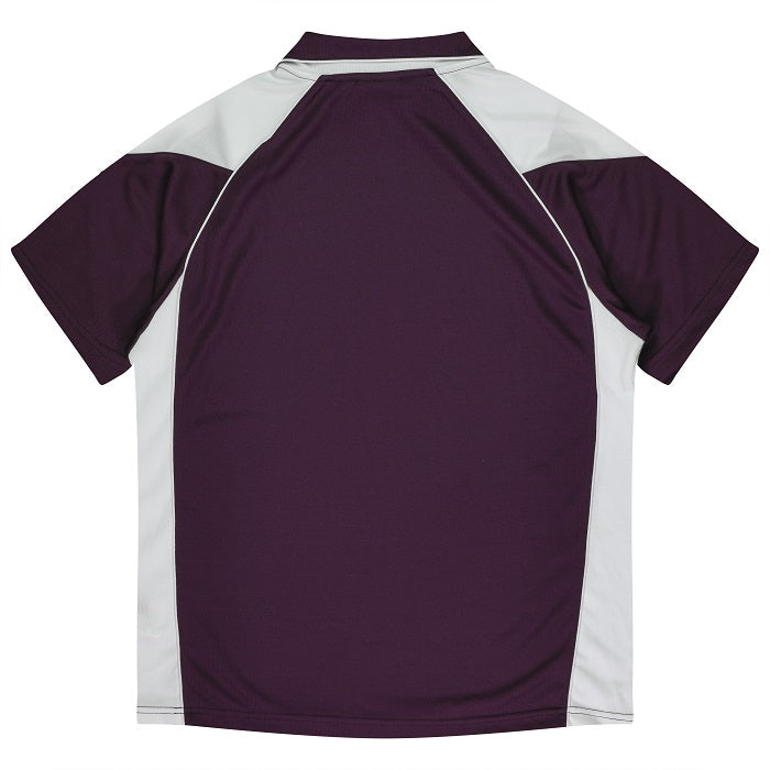 Aussie Pacific N1301 Premier Mens Polo Burgundy/White