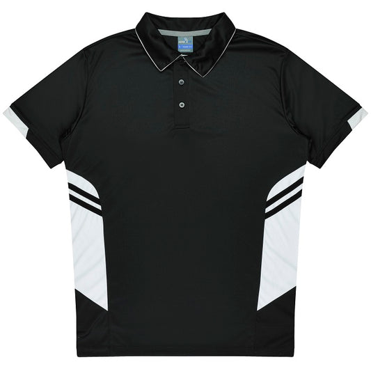 Aussie Pacific N1311 Tasman Mens Polo Black/White