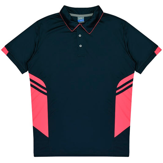 Aussie Pacific N1311 Tasman Mens Polo Navy/Neon Pink