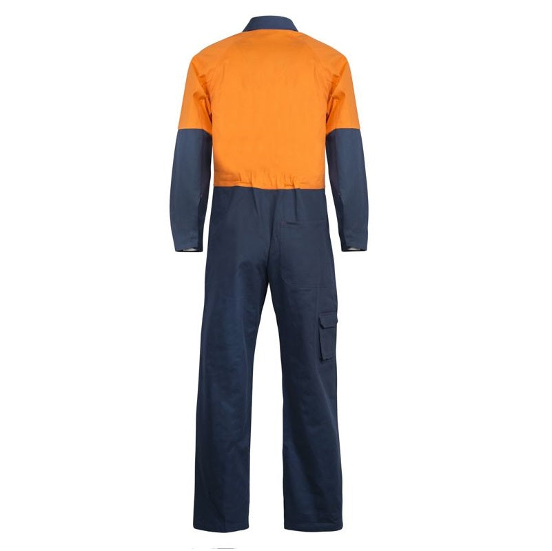 Workcraft WC3059 HiVis Two Tone Poly/Cotton Coverall - Day use only - Orange/Navy - Back