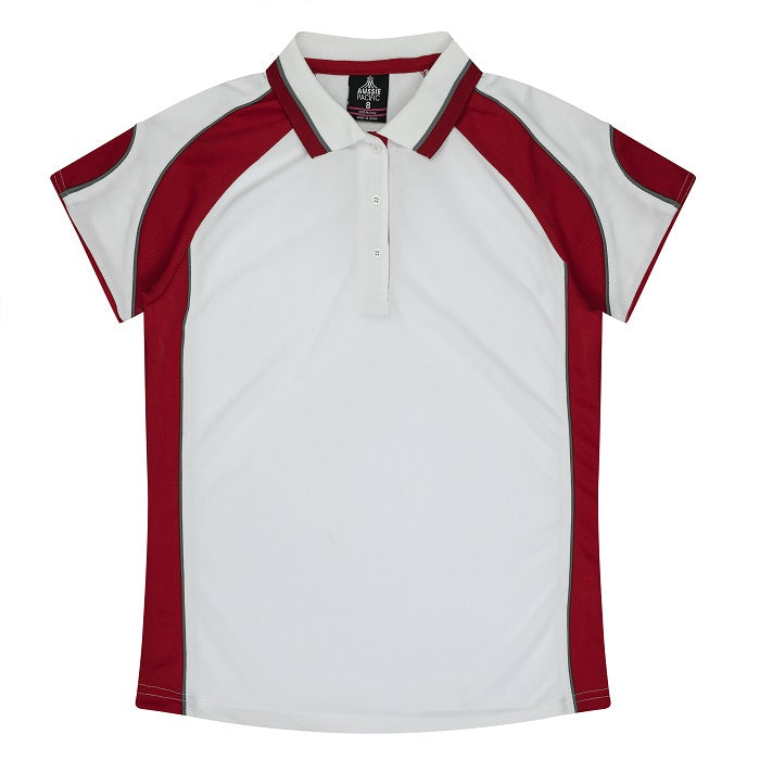 Aussie Pacific N2300 Murray Ladies Polo White/Red