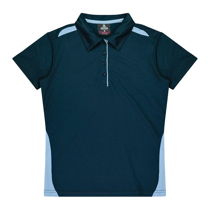 Aussie Pacific N2305 Paterson Ladies Polo Pacific White/Navy