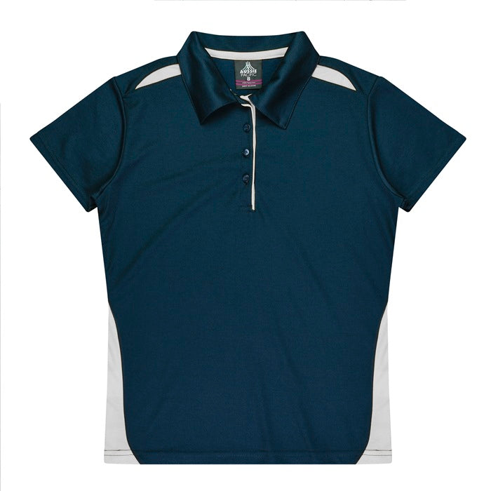 Aussie Pacific N2305 Paterson Ladies Polo Pacific White/Navy