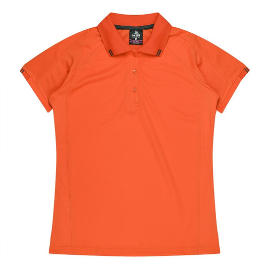 Aussie Pacific N2308 Flinders Ladies Polo Orange/Slate