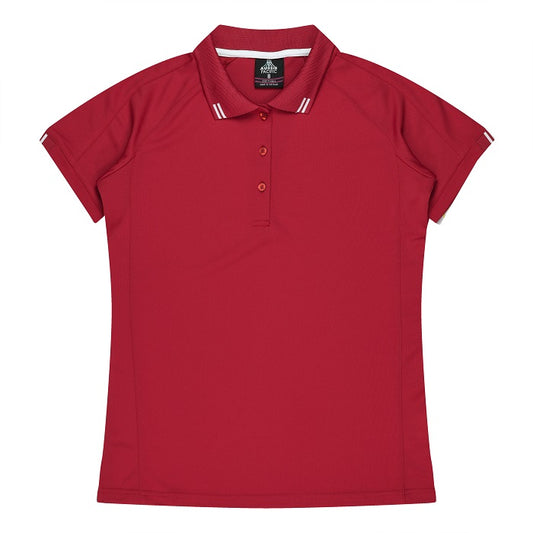 Aussie Pacific N2308 Flinders Ladies Polo Red/White