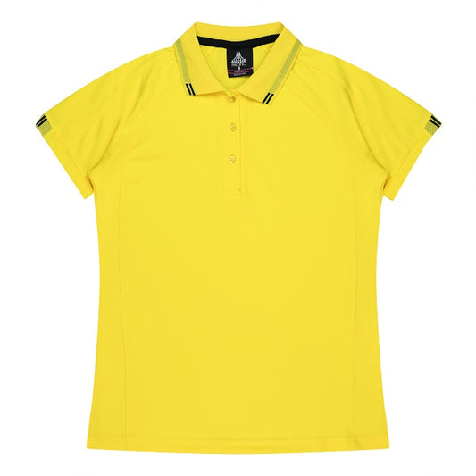 Aussie Pacific N2308 Flinders Ladies Polo Canary/Black