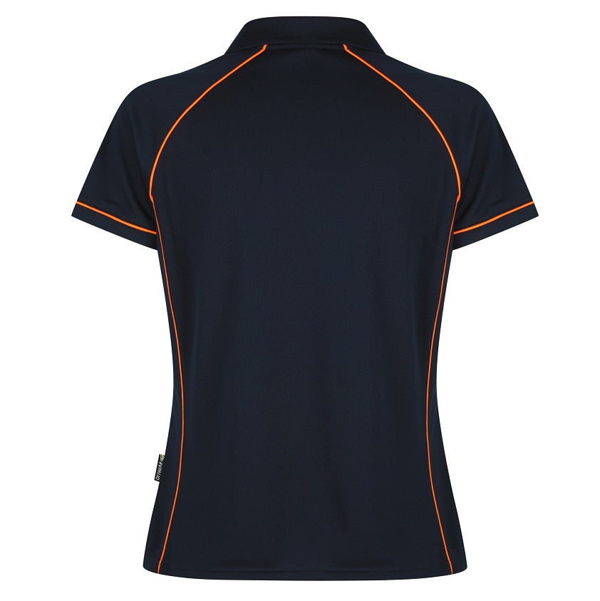 Aussie Pacific N2310 Endeavour Ladies Polo Navy/Orange -Back view