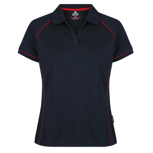 Aussie Pacific N2310 Endeavour Ladies Polo Navy/Red - Front view