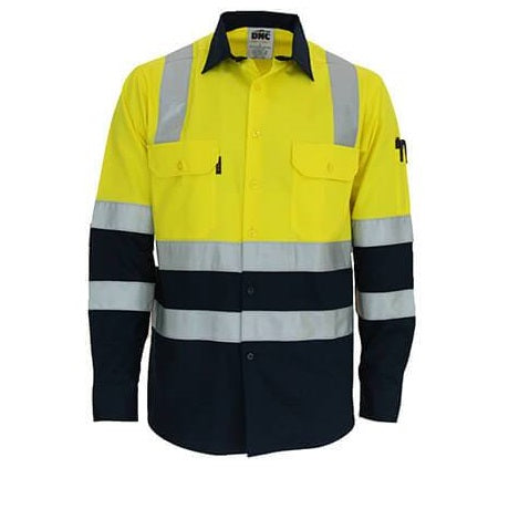 DNC 3547 HiVis 2Tone Lightweight Cotton Bio-Motion X-Back L/S with CSR Tape