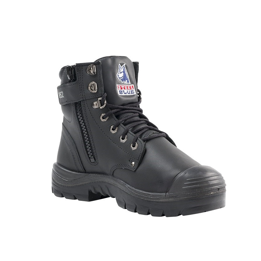 Steel Blue 382852 Argyle Zip: Nitrile Outsole/Bump Cap/Met Guard Safety Boot