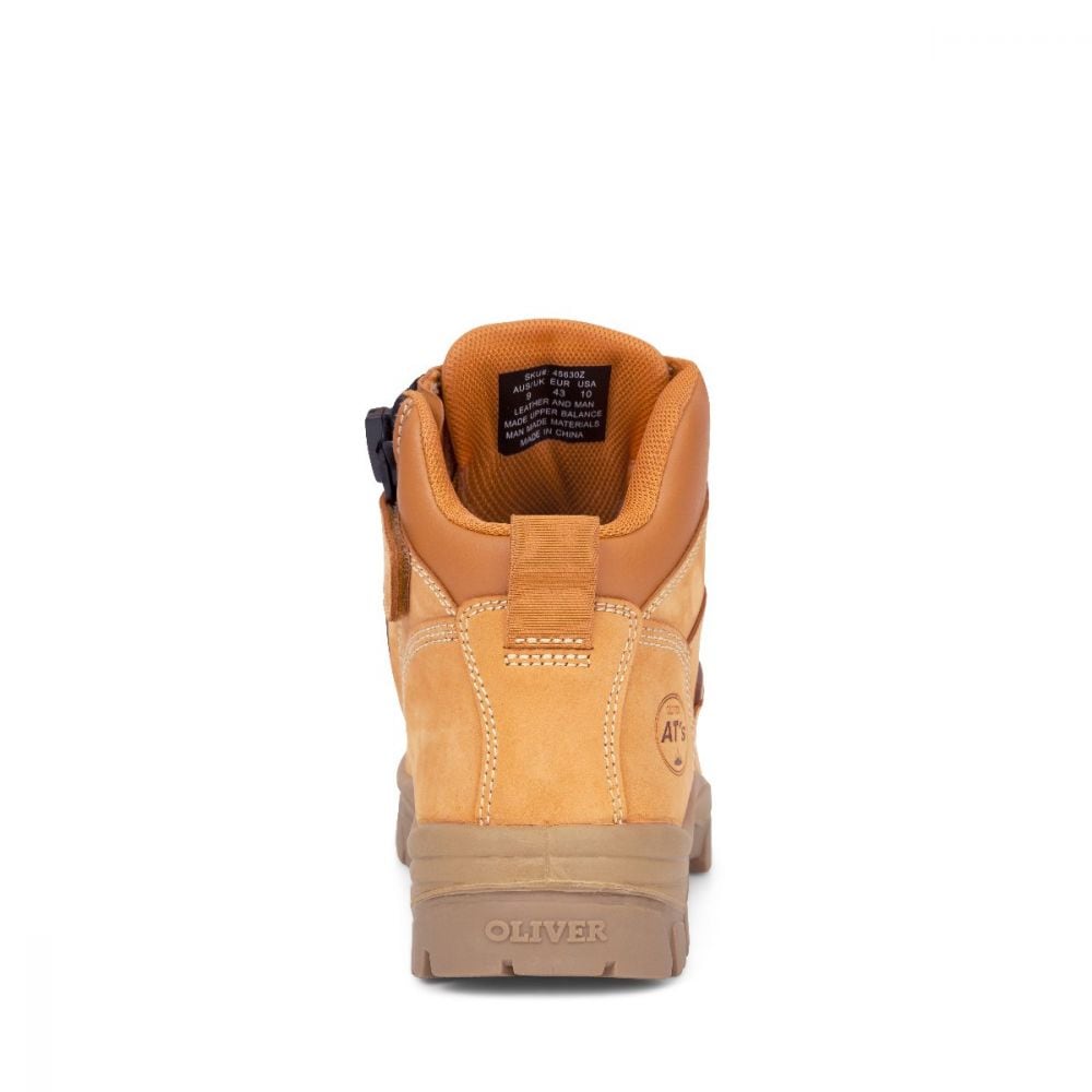 Oliver 45-630Z Wheat 130Mm Zip Side Composite Safety Boot