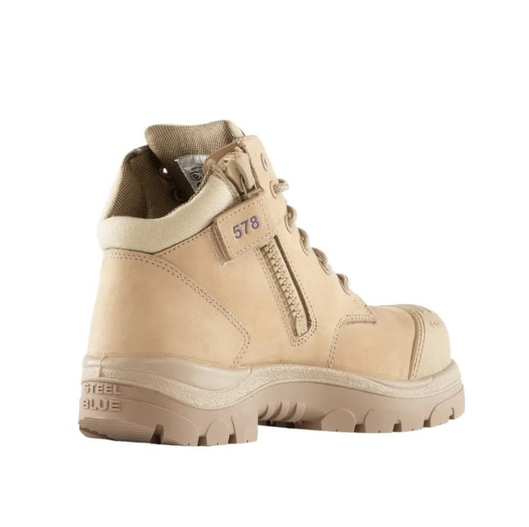 Steel Blue 518578 Ladies Parkes Zip Scuff Composite Safety Boots - Sand colour - Back View