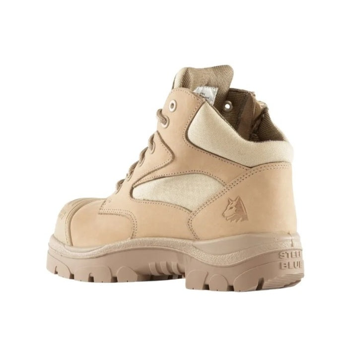Steel Blue 518578 Ladies Parkes Zip Scuff Composite Safety Boots - Sand colour - Back Side View