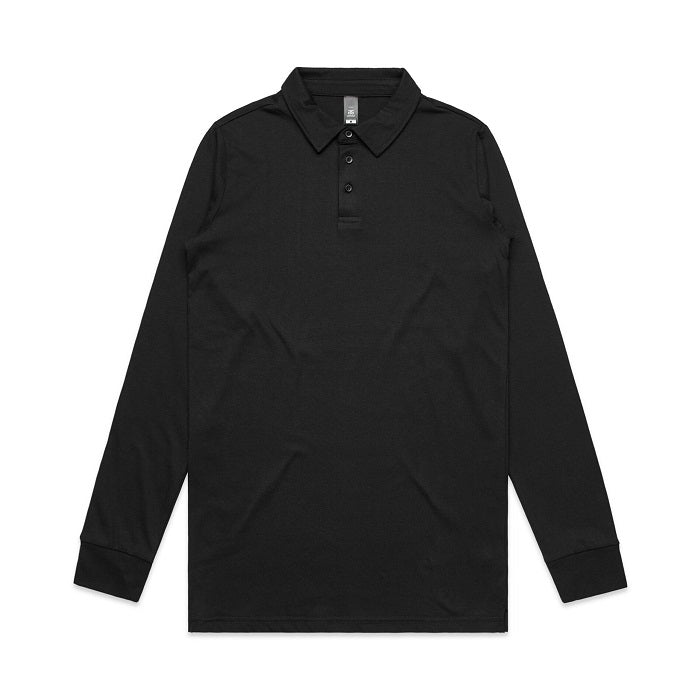 Long Sleeve Polo Mens Black
