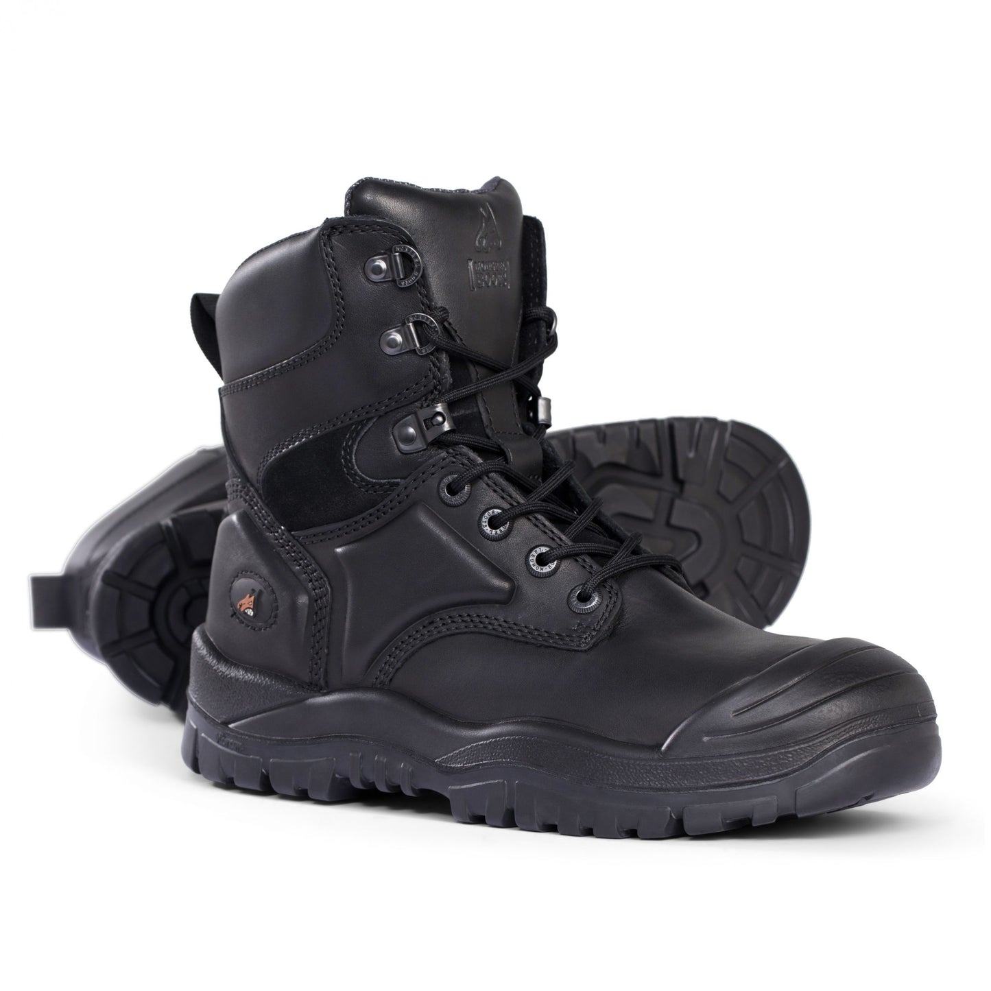 Mongrel DISCONTINUED 550020 Black High Leg Lace Up Boot with Scuff Cap