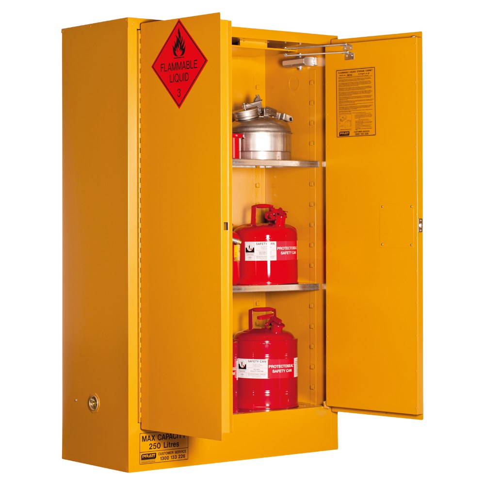 Pratt 5545AS CLASS 3 Flammable Liquid Storage Cabinet 250L 2 Door 3 Shelves