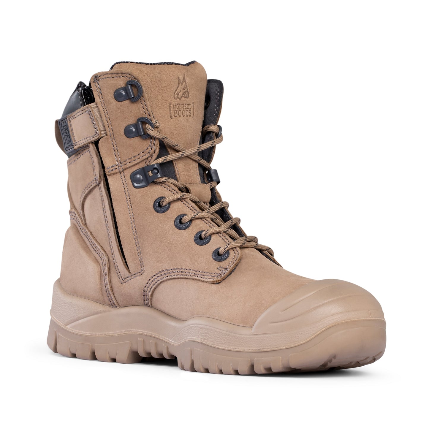 Mongrel 561060 Stone High Leg ZipSider Safety Boot With Scuff Cap