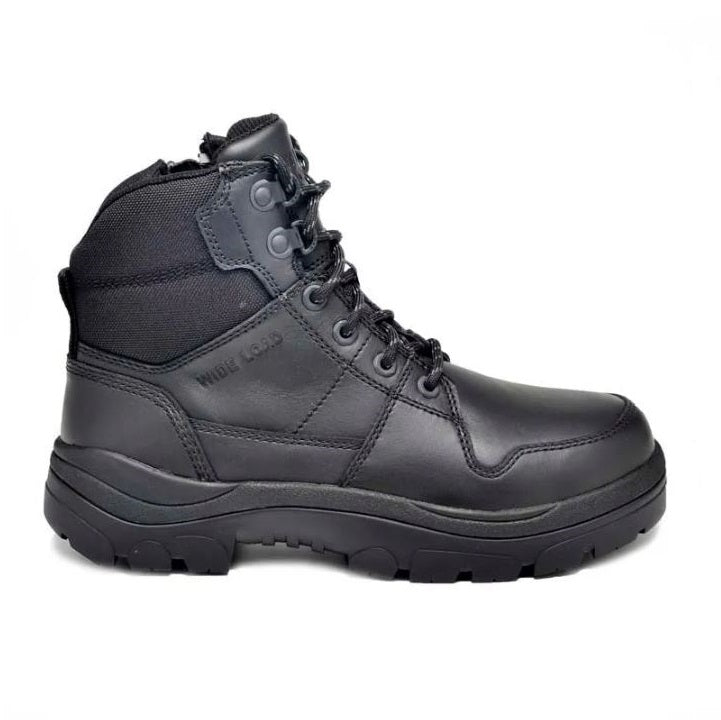 Wide Load 590BZN 6 Inch Black Soft Toe Zip / Lace Up Non Safety Boot