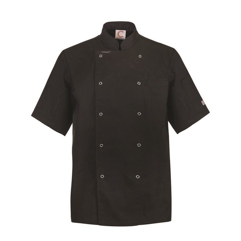 Chefscraft CJ040 DISCONTINUED Executive Chef Jacket Short Sleeve Jacket with Studs