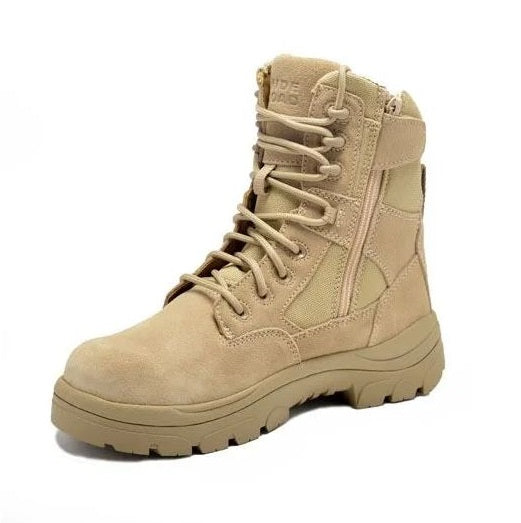 Wide Load 790SZN 8 Inch Sand Soft Toe Zip/ Lace Up Non Safety Boot
