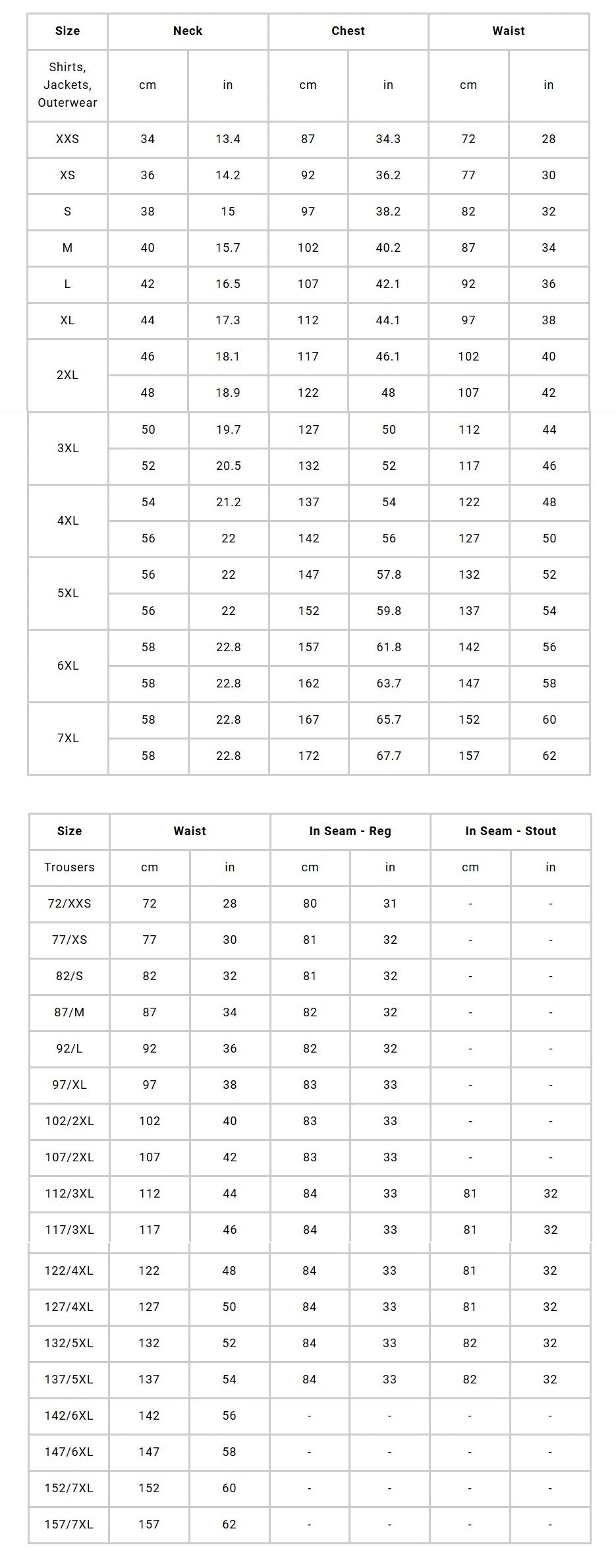 Size Chart