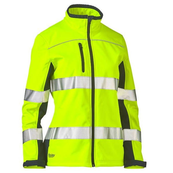 Bisley BJL6059T Womens Taped Two Tone HiVis Soft Shell Jacket
