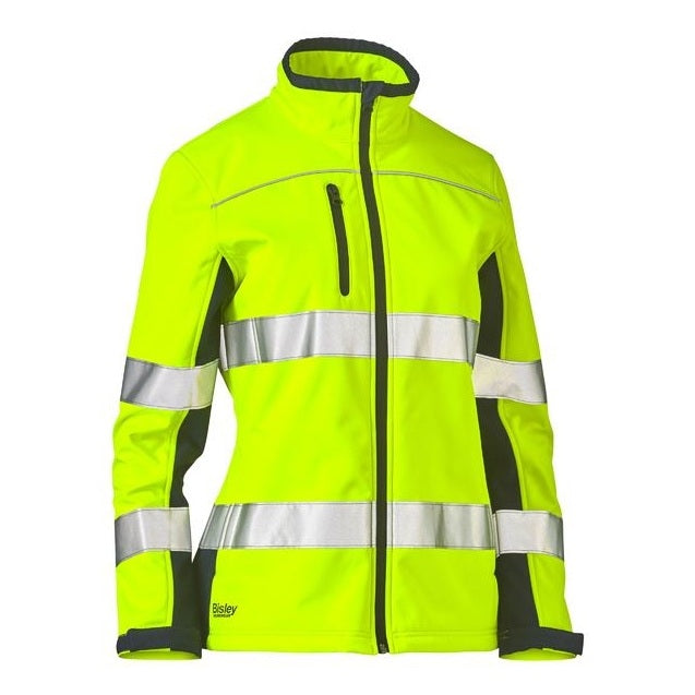 Bisley BJL6059T Womens Taped 2-Tone HiVis Soft Shell Jacket