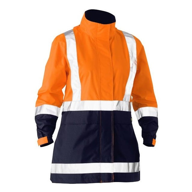 Bisley BJL6766T Womens Taped Hivis Recycled Rain Shell Jacket