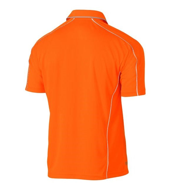 Bisley BK1425 Men's Cool Mesh Polo With Reflective Piping Orange