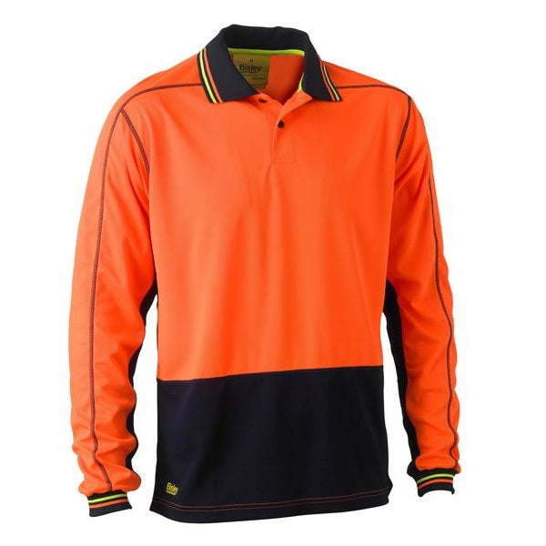 Bisley BK6219 2-Tone HiVis Polyester Mesh Long Sleeve Polo Shirt
