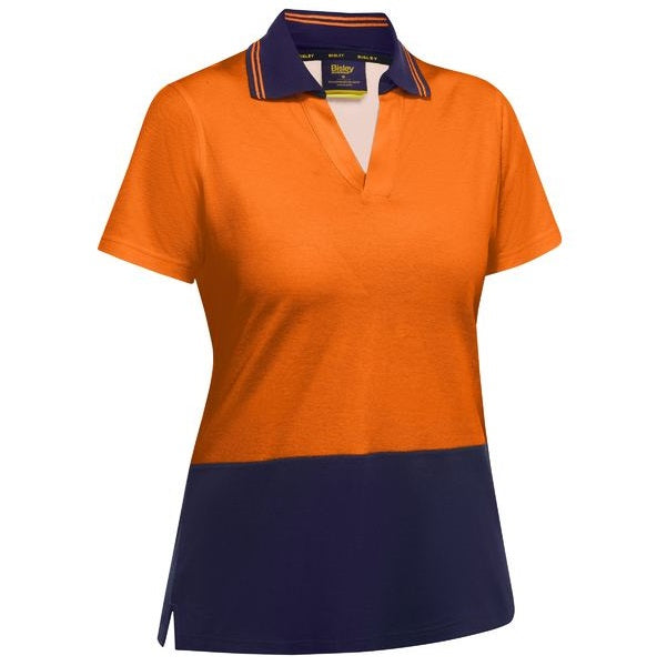 Bisley BKL1234 Womens Hi Vis V-Neck Polo