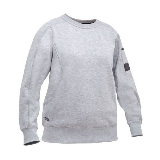 Bisley BKL6723 Womens Fleece Crew Neck Jumper in Gray colour
