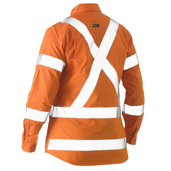 Bisley BL6266XT Women's X Taped HiVis Recycled Drill Shirt
