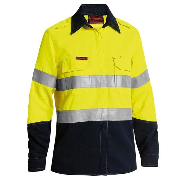 Bisley BL8098T Women's Tencate Tecasafe® Plus 580 Taped Two Tone HiVis Lightweight FR Vented L/S Shirt