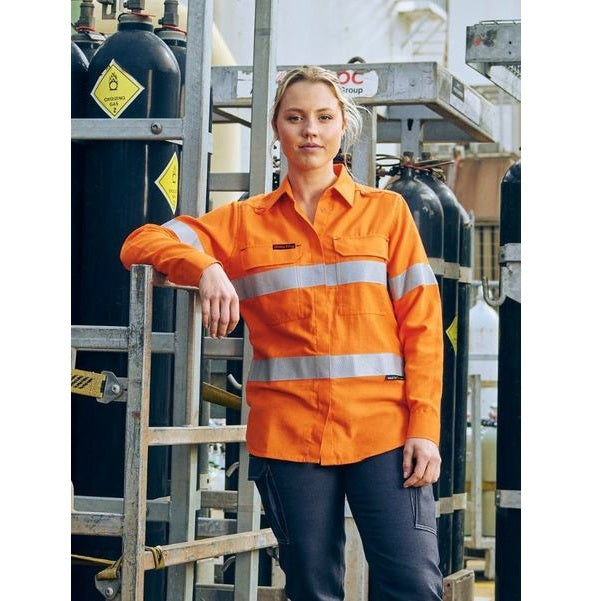 Bisley BL8339T Apex 160 Women’s Taped Hi Vis FR Ripstop Vented Shirt