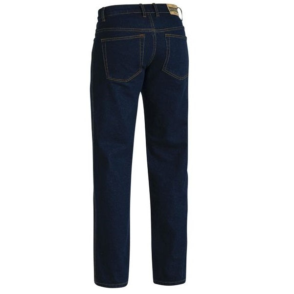 Bisley BP6712 Rough Rider Denim Stretch Jeans Men's Blue Work Pants - Back View