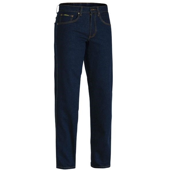 Bisley BP6712 Rough Rider Denim Stretch Jeans Men's Blue Work Pants - Front View