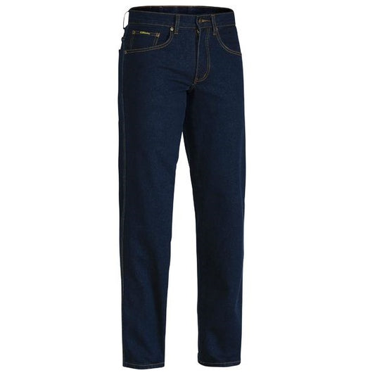 Bisley BP6712 Rough Rider Denim Stretch Jeans Men's Blue Work Pants - Front View
