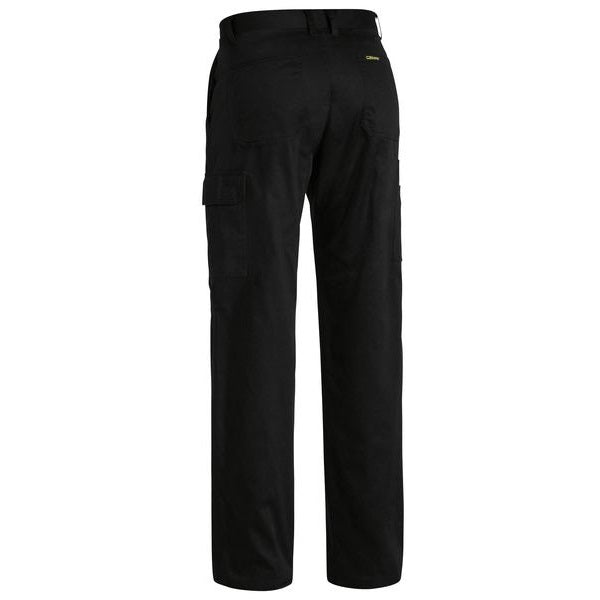 A pair of black coloured Bisley BP6999 men's cargo pants with multiple pockets -Back view