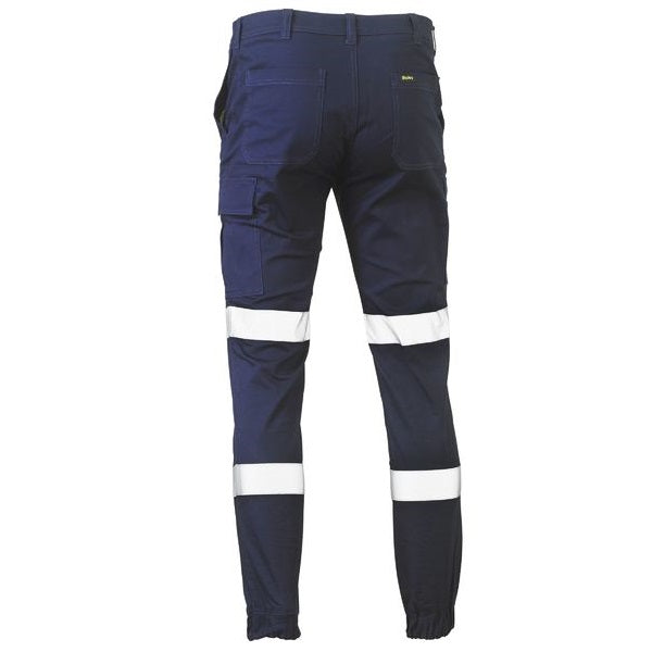 Bisley BPC6028T Taped Biomotion Stretch Cotton Drill Cargo Reflective Work Pants -Back  view