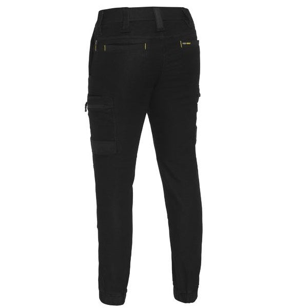 Bisley BPC6335 Flex&Move™ Stretch Denim Cargo Cuffed Pants Colour Black -Back  View