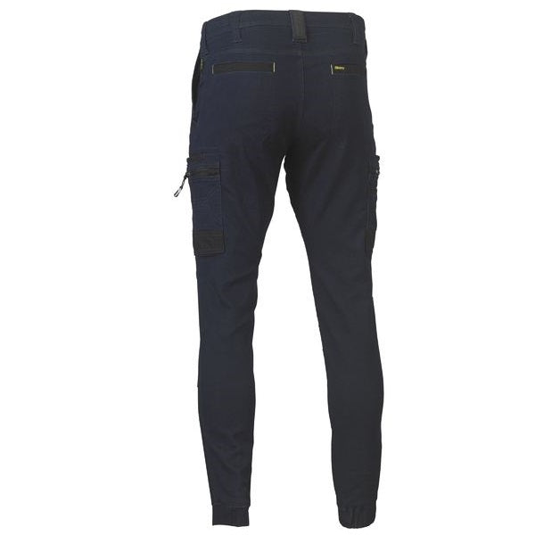 Bisley BPC6335 Flex&Move™ Stretch Men's Denim Cargo Cuffed Work Pants Colour Dark Denim - Back View