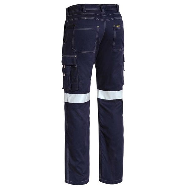 Bisley BPC6431T Taped Cool Lightweight Cargo Pants Colour Navy - Back View - Men's Hi-Vis Pants